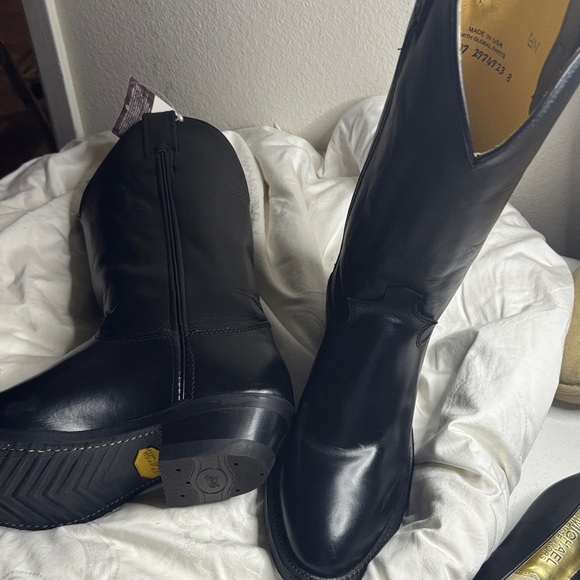 Justin Boots Black Leather Western Boots - Picture 5 of 5